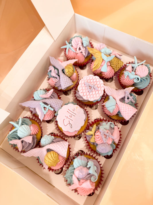 6 Mermaid Cupcakes