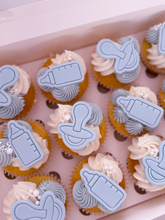 6 Baby Boy Cupcakes